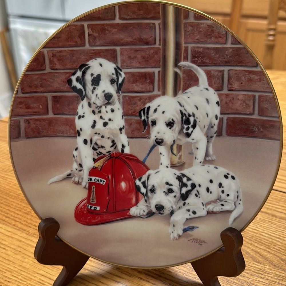 Princeton Gallery Dalmatian Collectors Plate Firehouse Frolic JJ0547